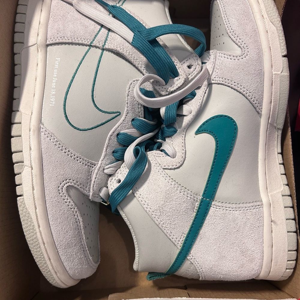 Nike Dunk Hi with Teal Accents